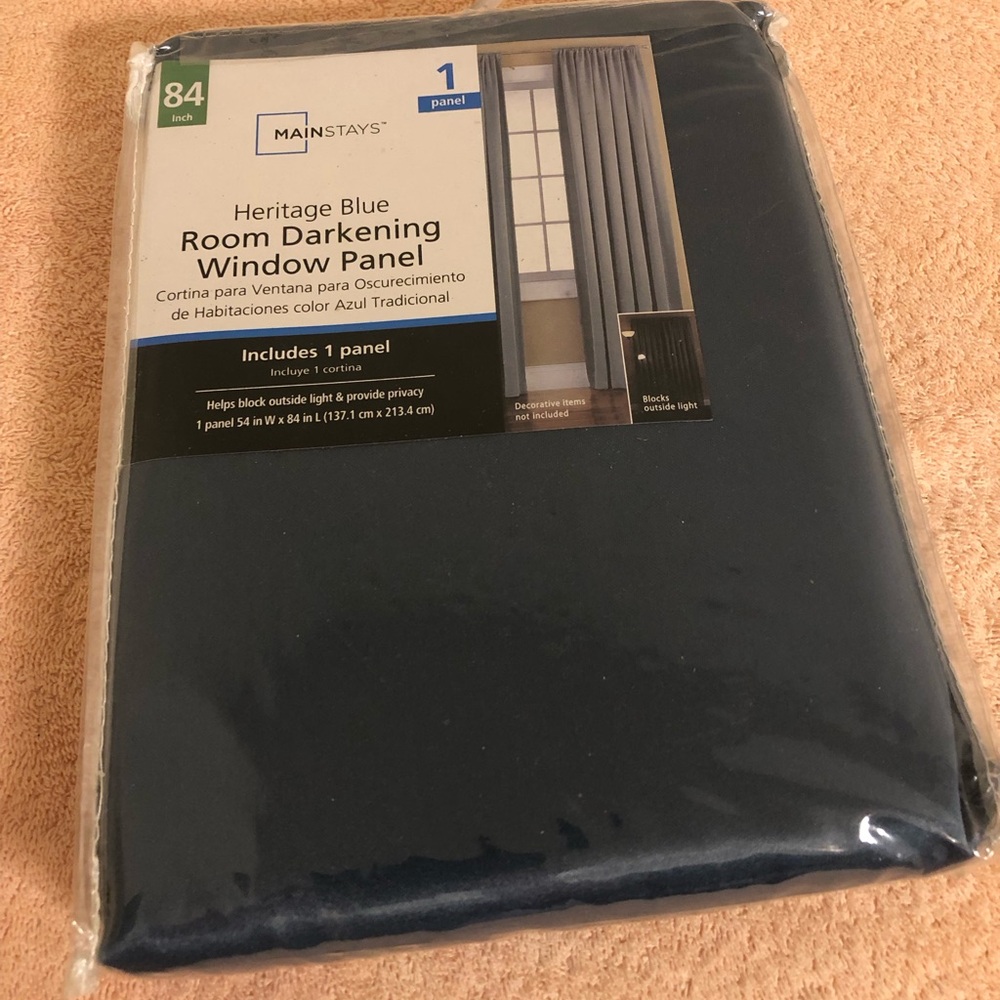 Mainstays Heritage Blue 54”x84” Room Darkening Window Panel NIP
